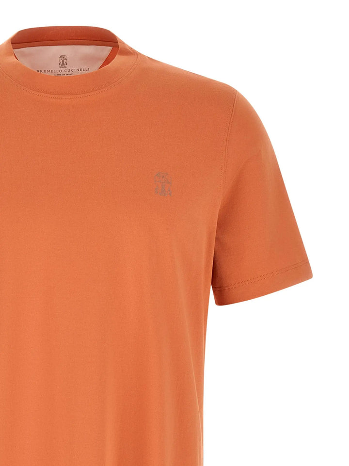 Brunello Cucinelli Sample Sale | Brunello Cucinelli Orange Cotton T-Shirt - | Designer outlet
