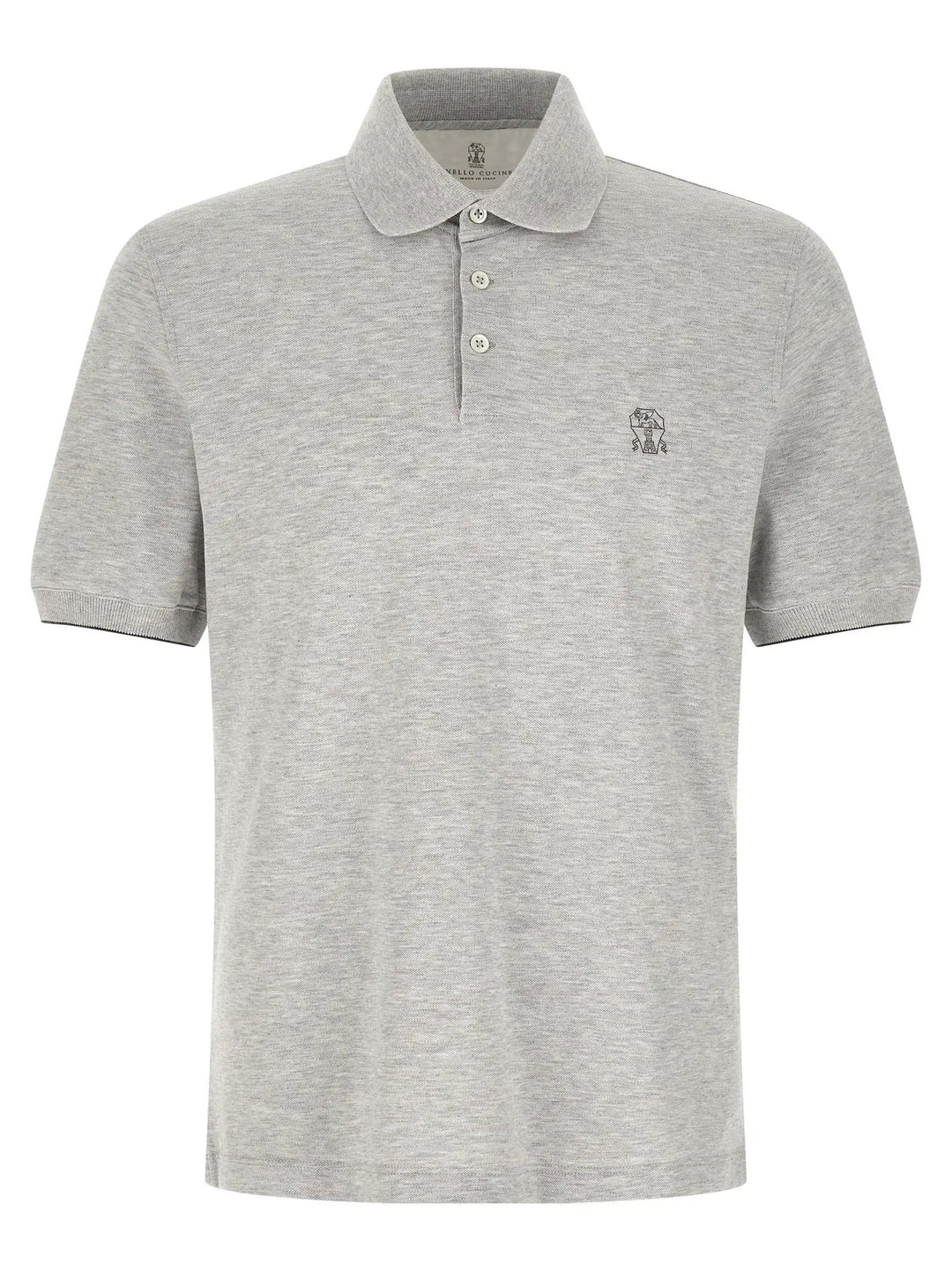 Brunello Cucinelli Gray Cotton Polo Shirt