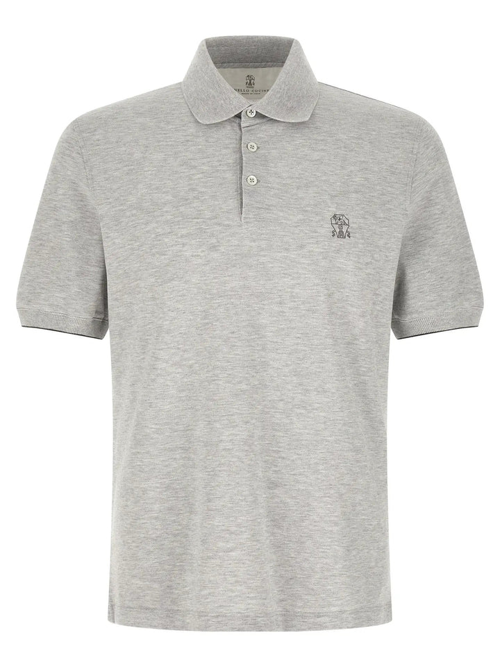 Brunello Cucinelli Gray Cotton Polo Shirt
