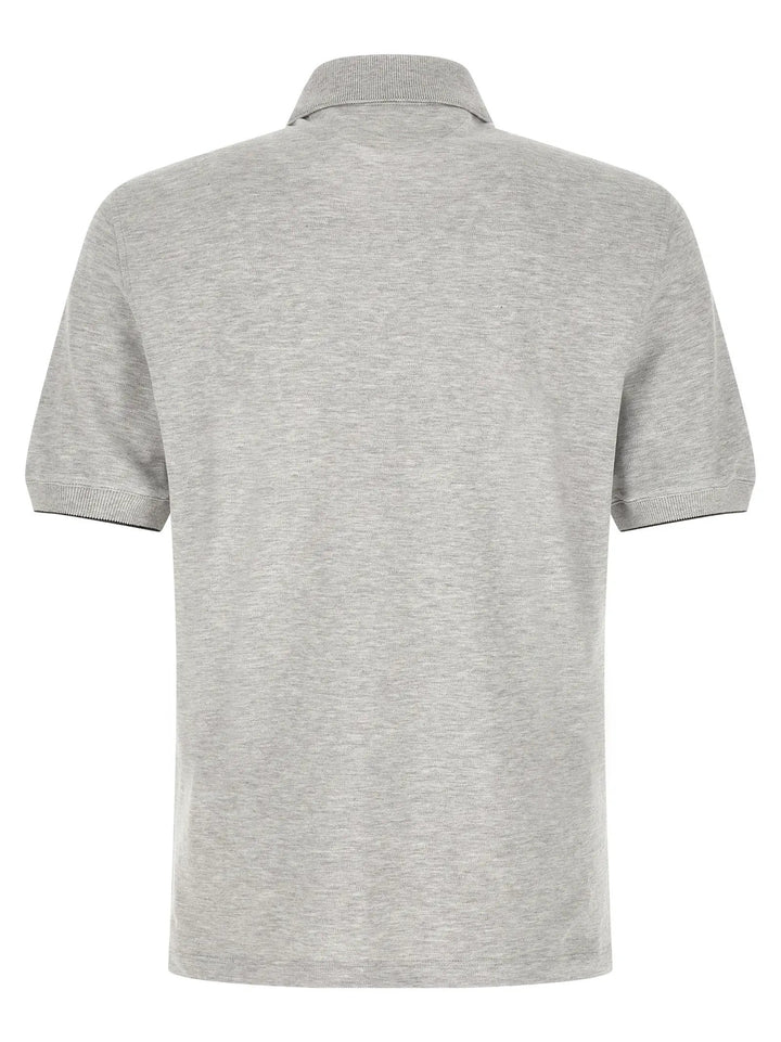 Brunello Cucinelli Gray Cotton Polo Shirt