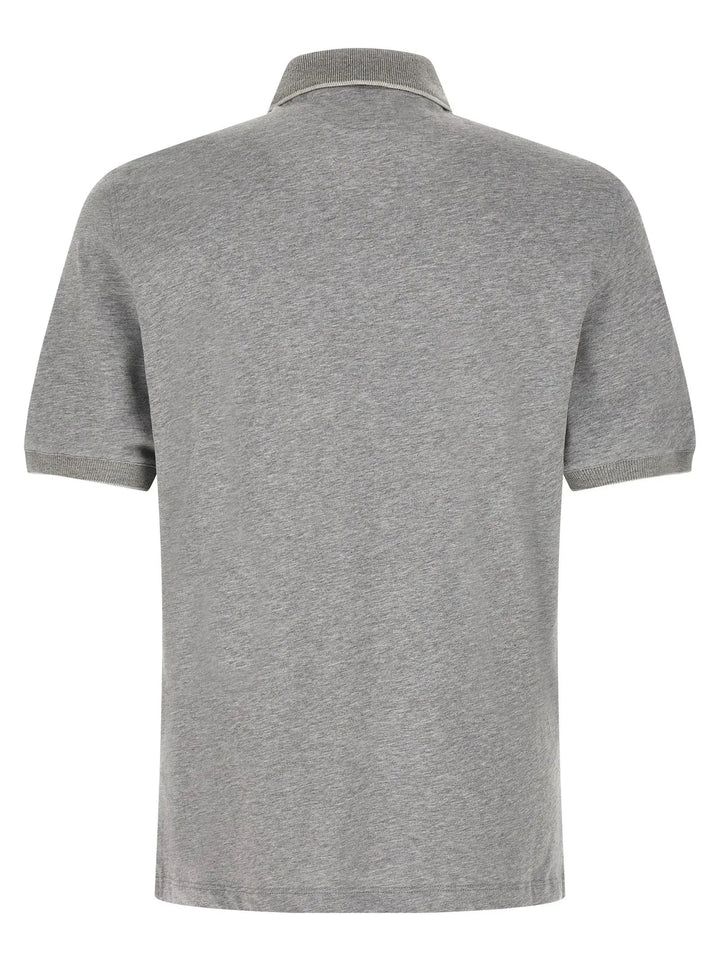 Brunello Cucinelli Gray Cotton Polo Shirt