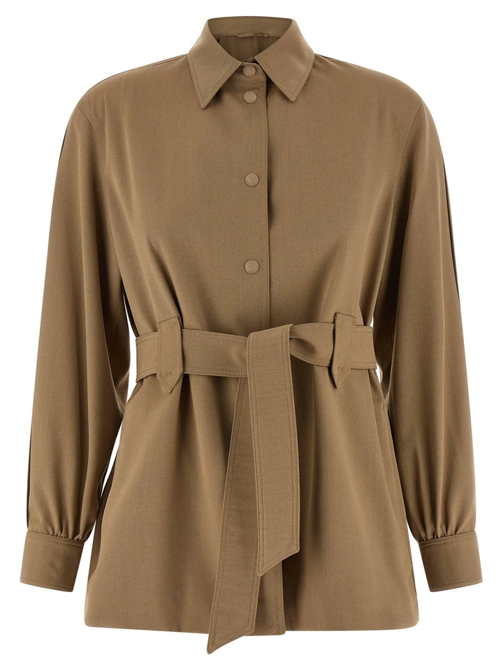 Max Mara Beige Virgin Wool Blouse