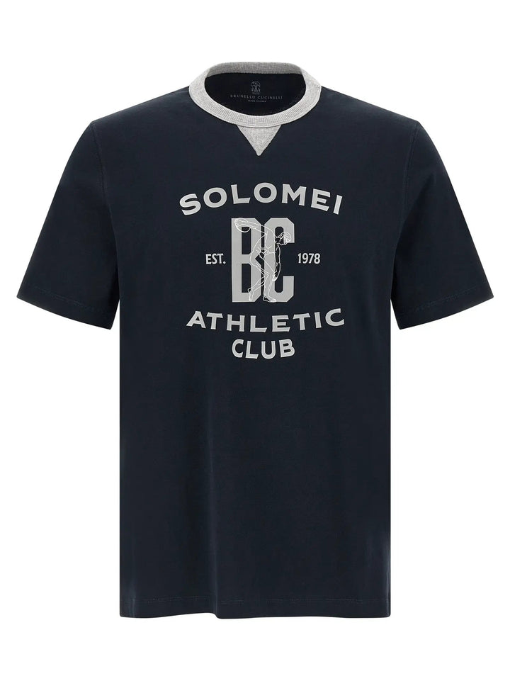 Brunello Cucinelli Blue Cotton T-Shirt