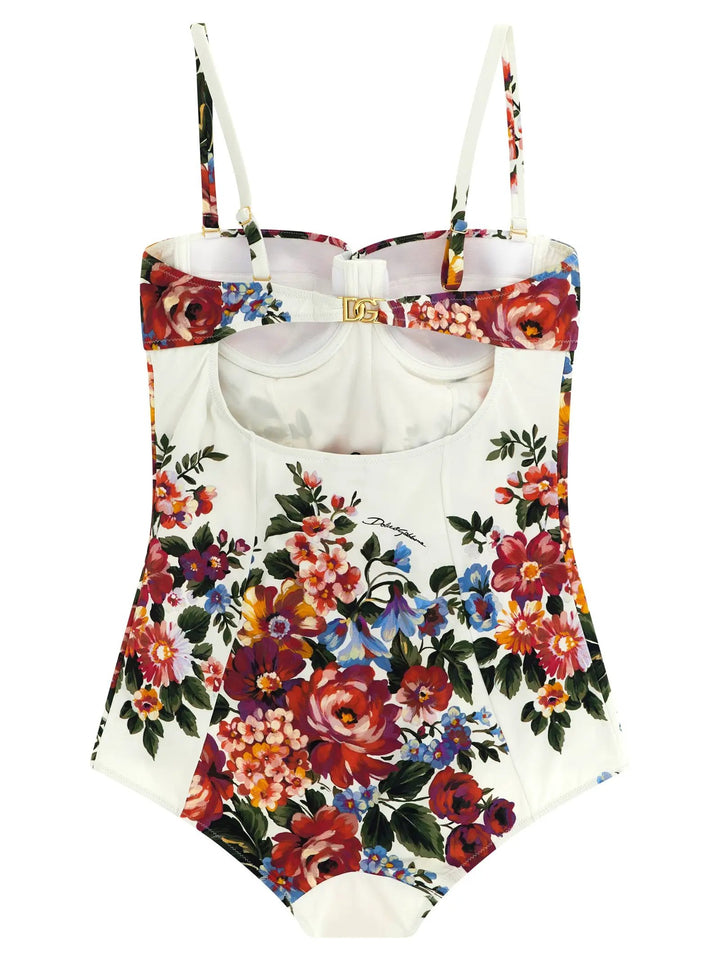 Dolce &amp; Gabbana White Polyamide One-Piece Swimsuit