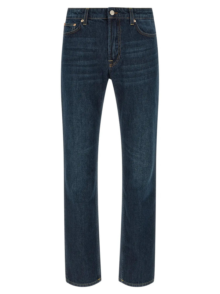 Department 5 Blue Cotton Straight-Leg Jeans