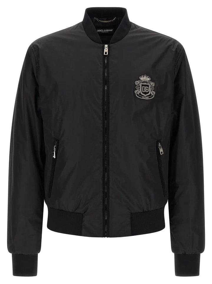 Dolce &amp; Gabbana Black Polyamide Bomber