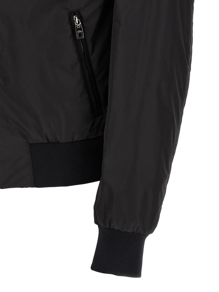 Dolce &amp; Gabbana Black Polyamide Bomber