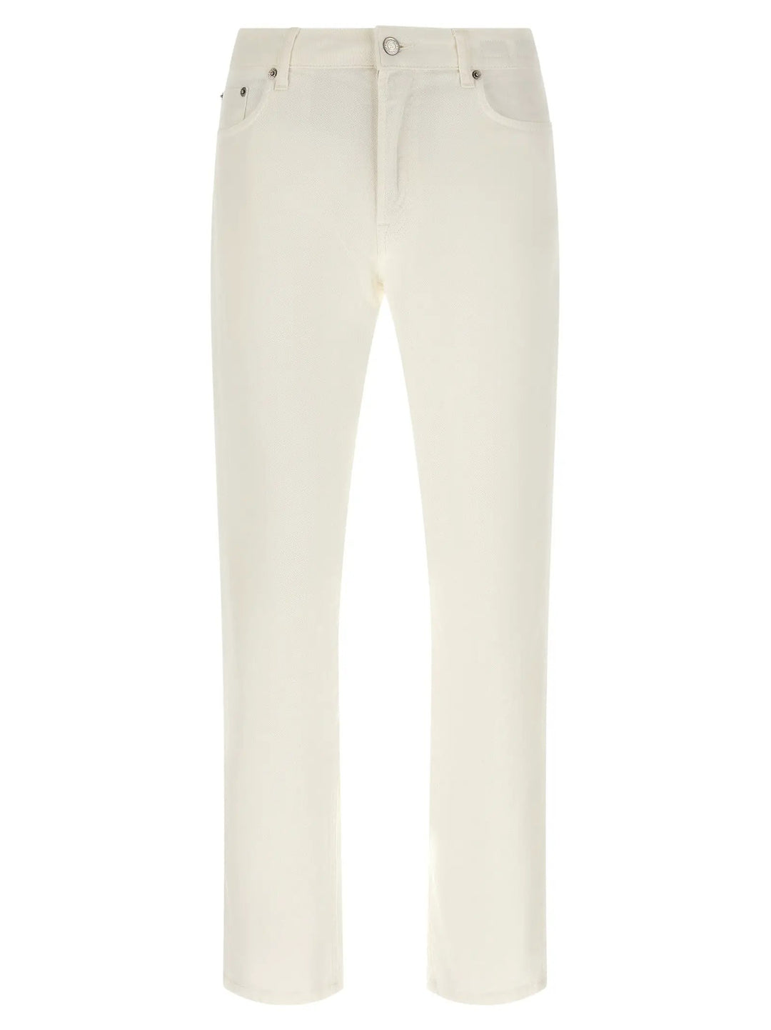 Department 5 White Cotton Straight-Leg Jeans