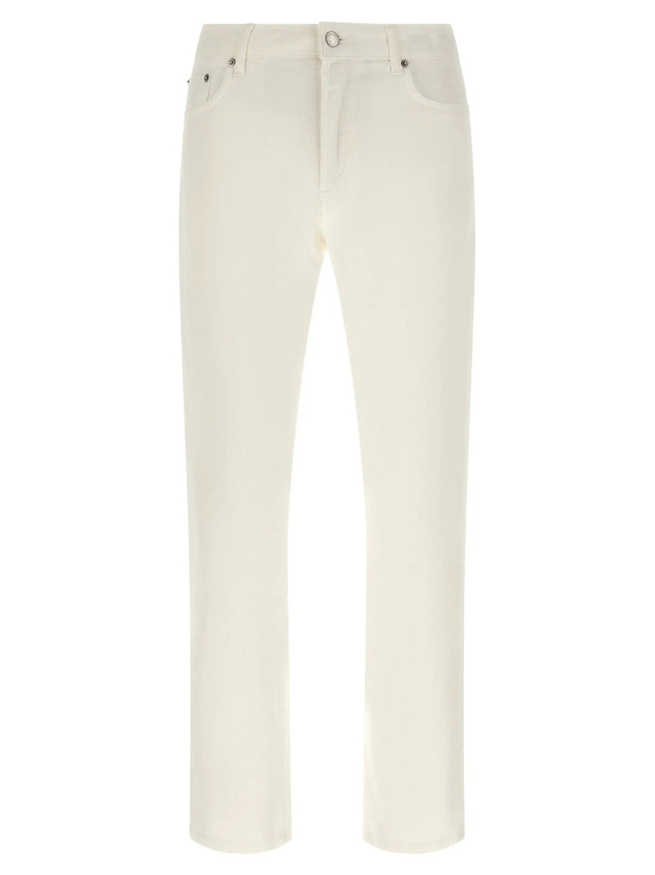 Department 5 White Cotton Straight-Leg Jeans