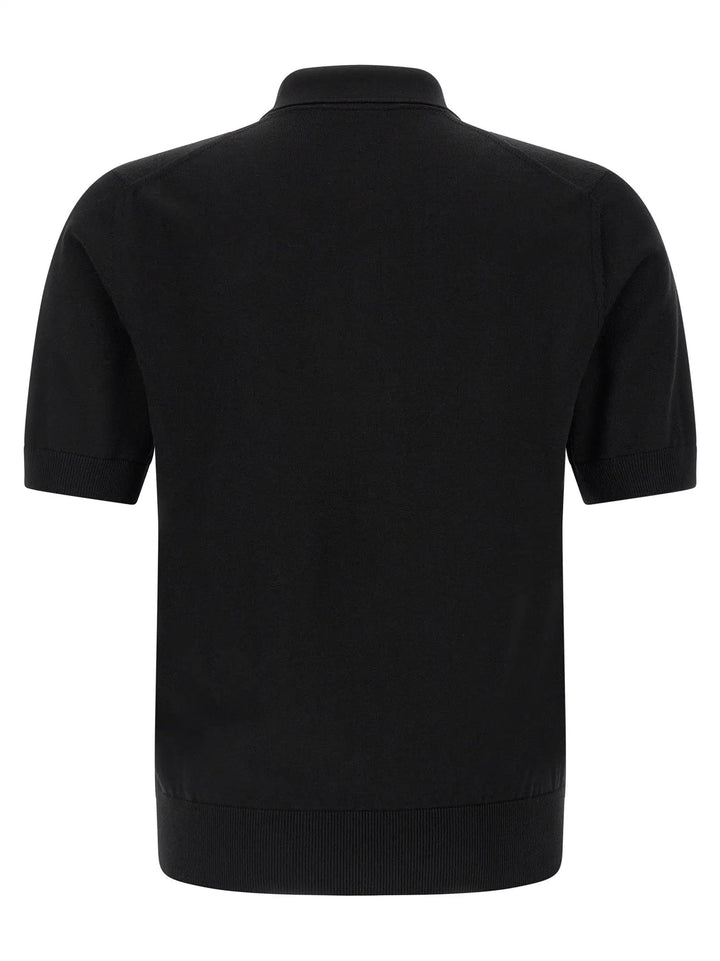 Dolce &amp; Gabbana Black Virgin Wool Polo Shirt