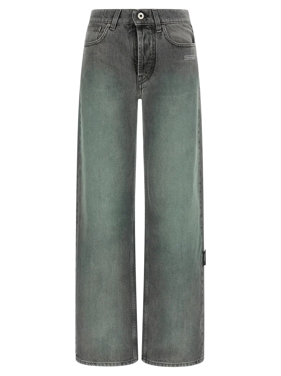 Off-White Gray Cotton Jeans Denim