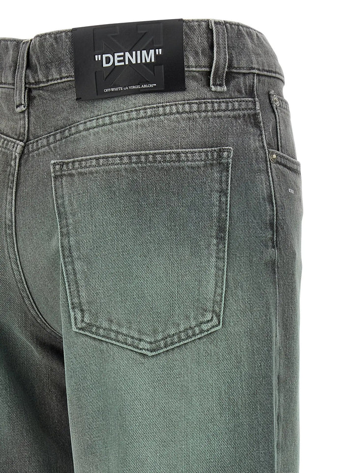 Off-White Gray Cotton Jeans Denim
