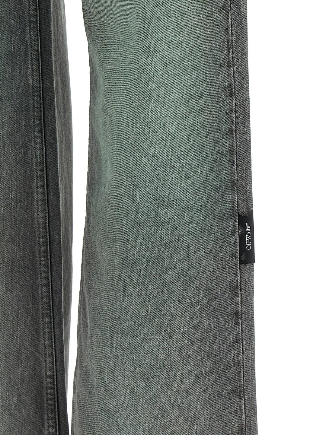 Off-White Gray Cotton Jeans Denim