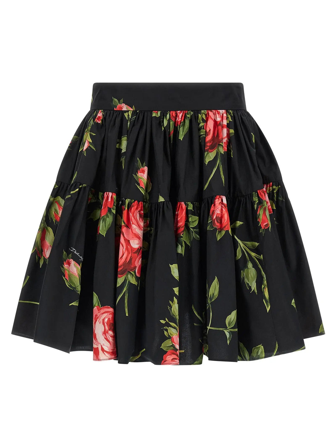 Dolce &amp; Gabbana Black Cotton Long Skirt