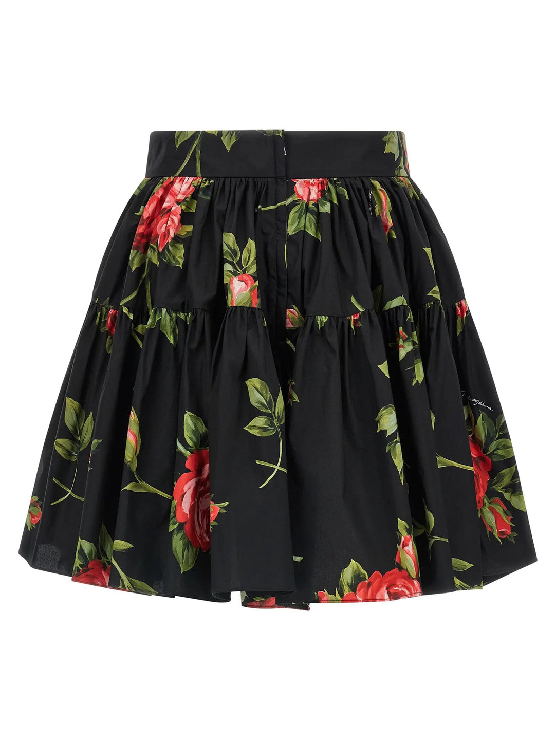 Dolce &amp; Gabbana Black Cotton Long Skirt