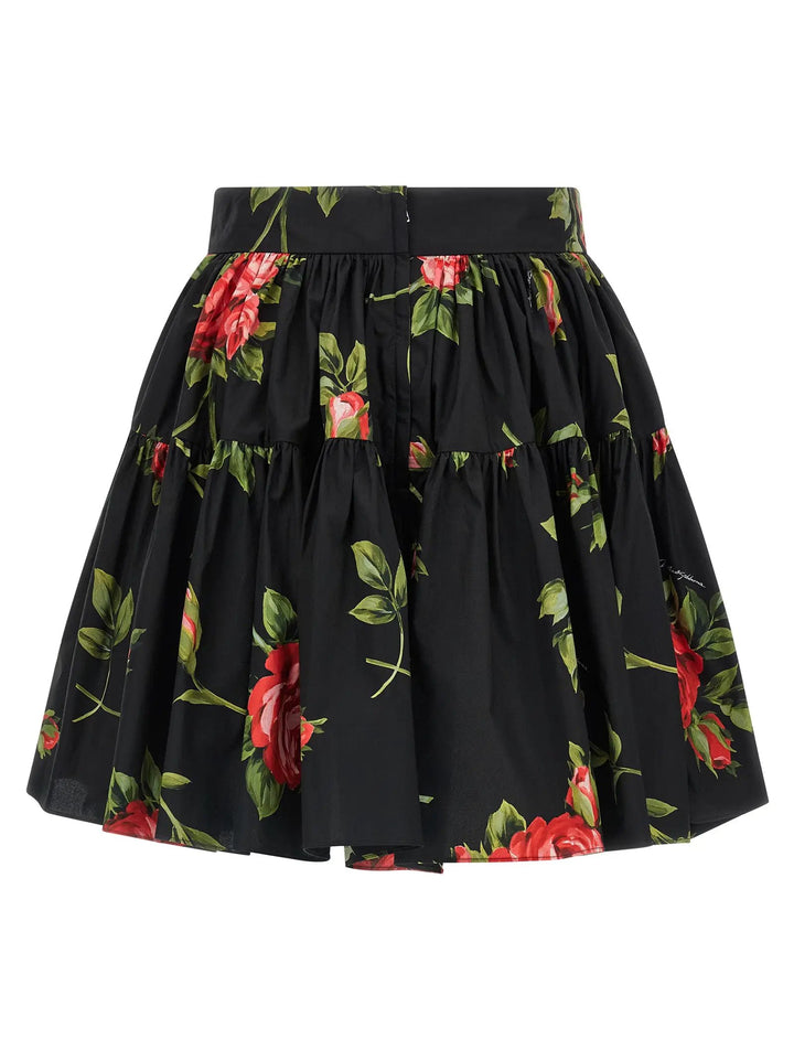 Dolce &amp; Gabbana Black Cotton Long Skirt