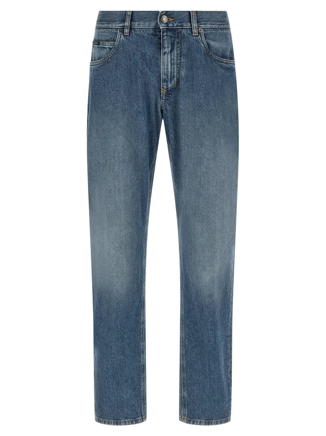 Dolce &amp; Gabbana Blue Cotton Straight-Leg Jeans