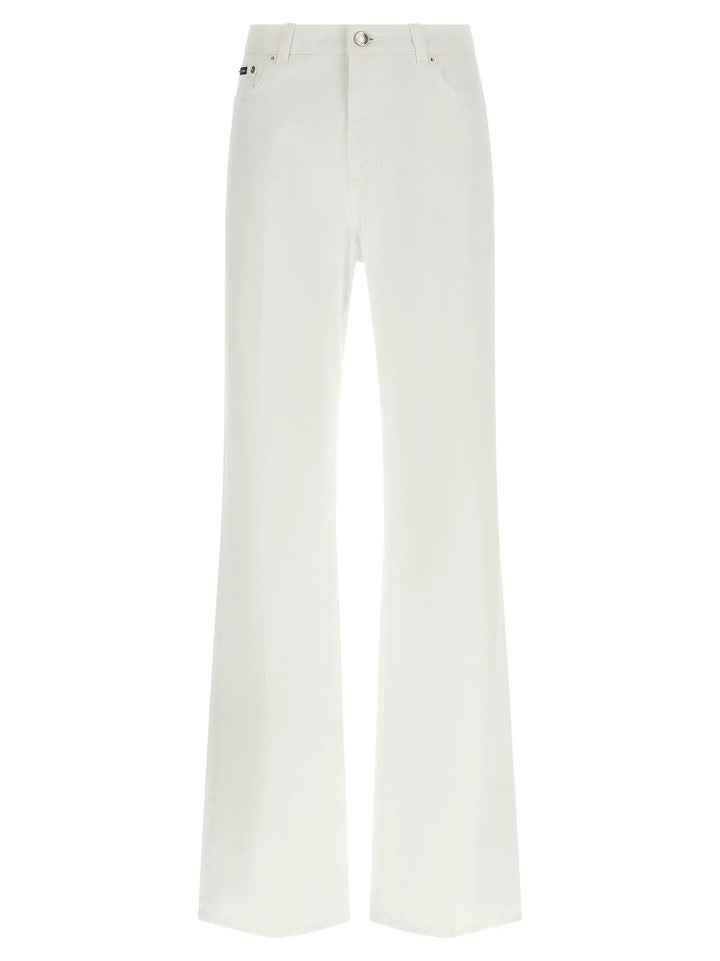 Dolce &amp; Gabbana White Cotton Flared Jeans