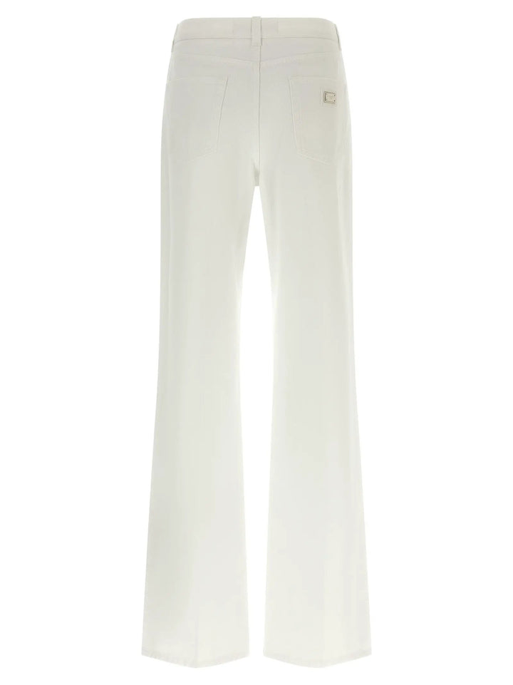 Dolce &amp; Gabbana White Cotton Flared Jeans
