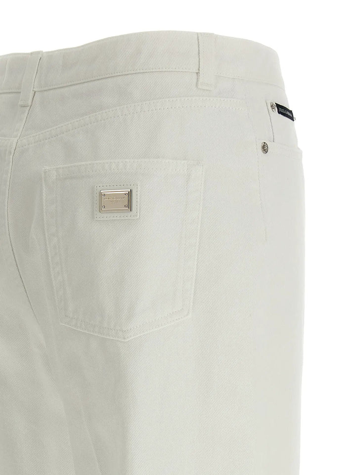Dolce &amp; Gabbana White Cotton Flared Jeans