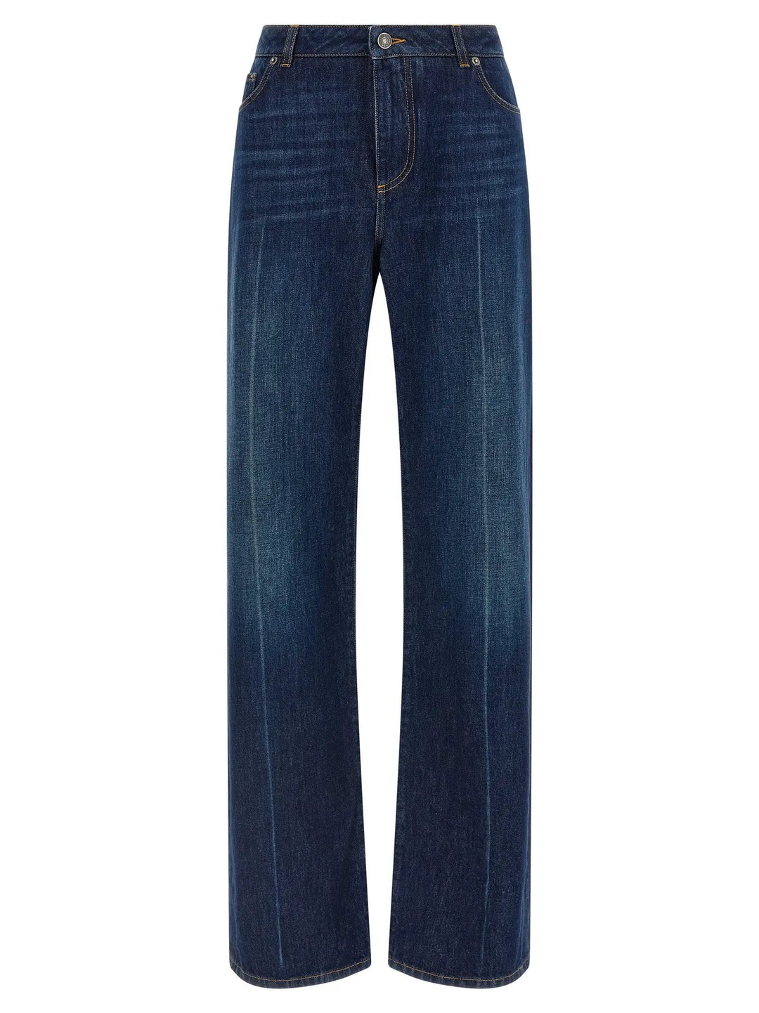 Dolce &amp; Gabbana Blue Cotton Straight-Leg Jeans