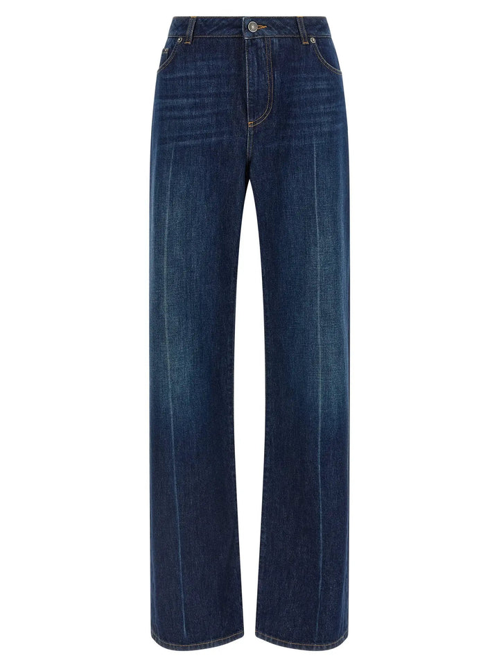 Dolce &amp; Gabbana Blue Cotton Straight-Leg Jeans