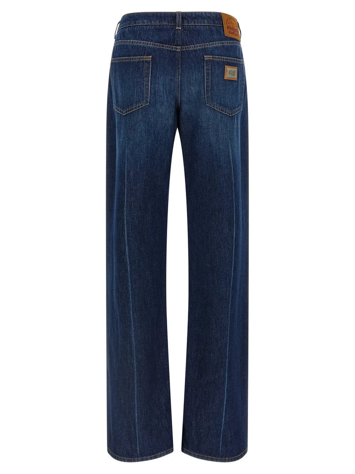 Dolce &amp; Gabbana Blue Cotton Straight-Leg Jeans