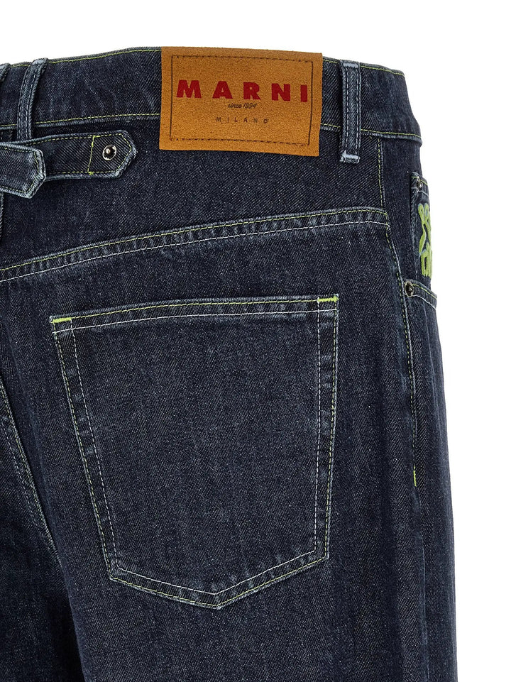 Marni Blue Cotton Straight-Leg Jeans