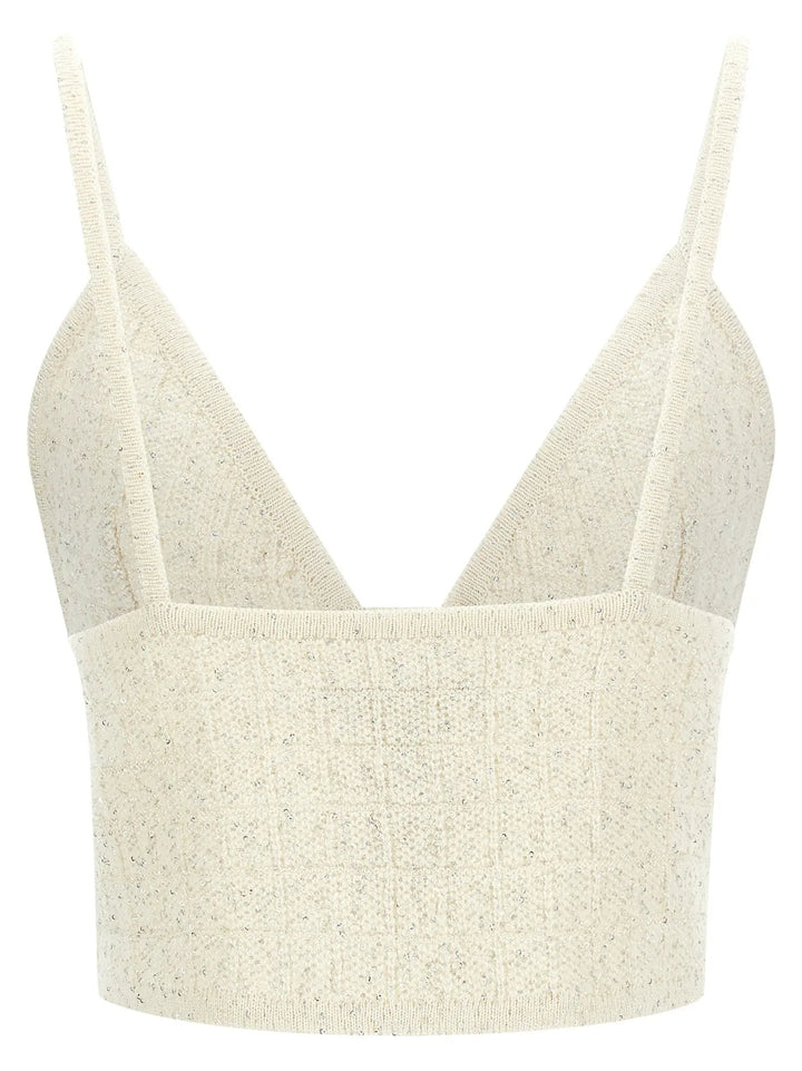 Alessandra Rich White Polyester Tank Tops