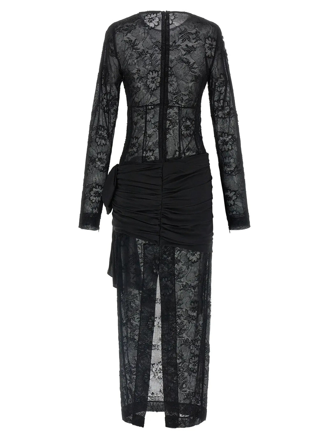 Alessandra Rich Black Viscose Long Dress