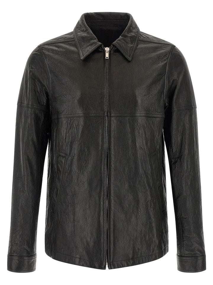 Rick Owens Black Lamb Leather Leather Jacket
