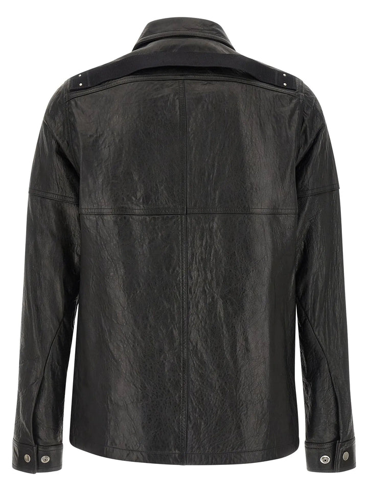 Rick Owens Black Lamb Leather Leather Jacket