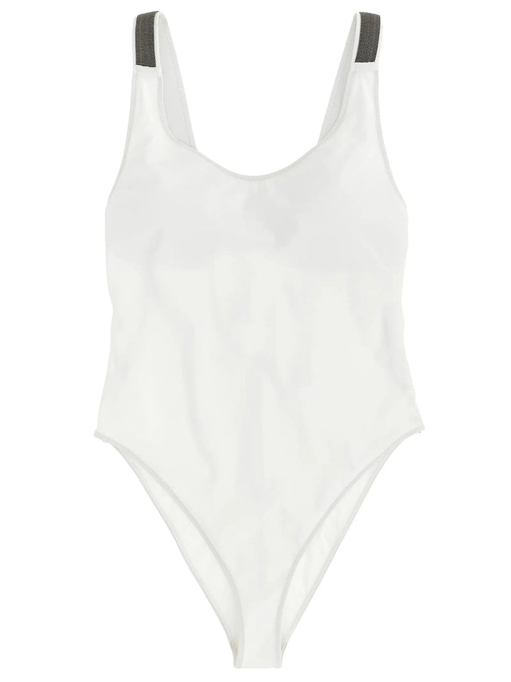 Brunello Cucinelli White Polyamide One-Piece Swimsuit