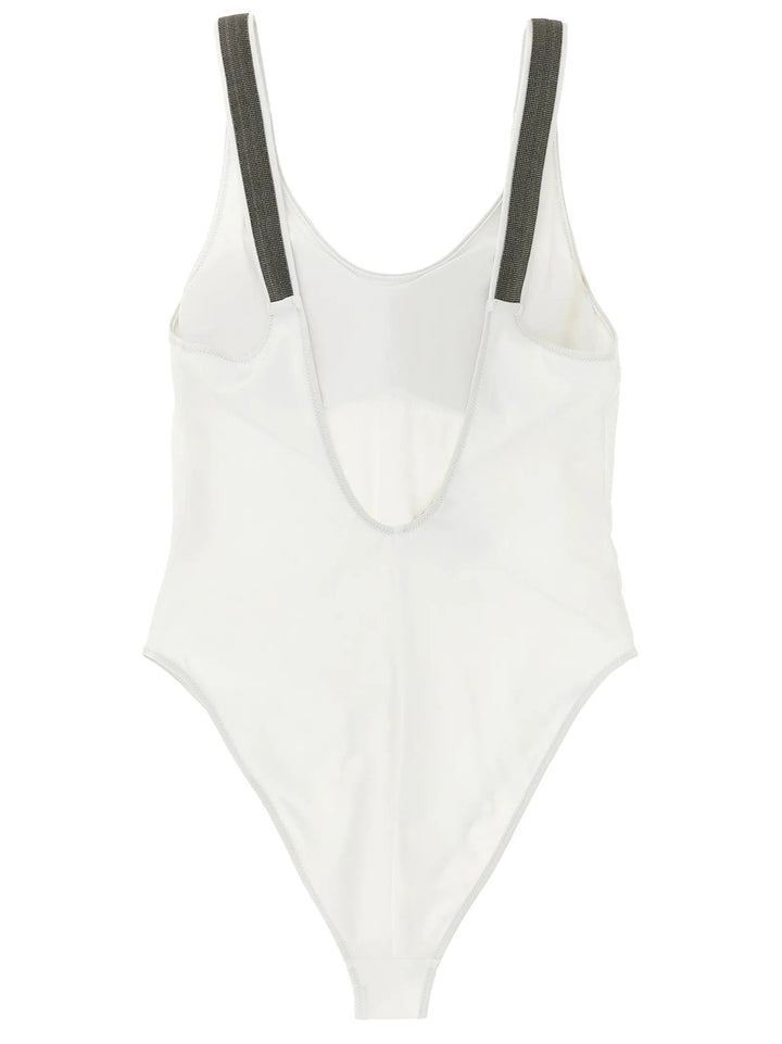 Brunello Cucinelli White Polyamide One-Piece Swimsuit