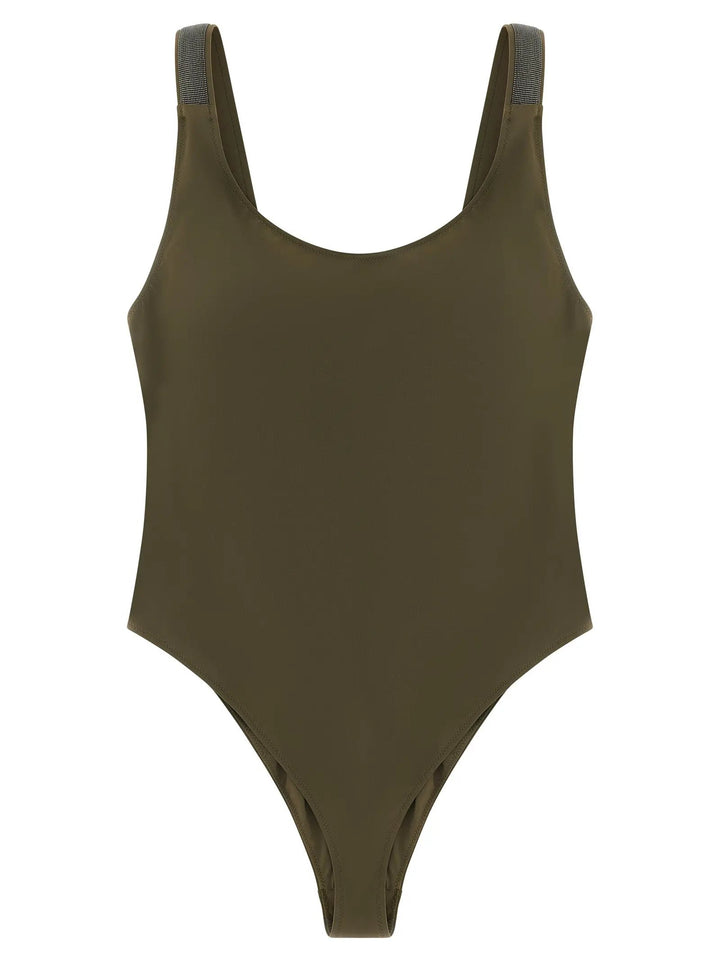 Brunello Cucinelli Bicolor Polyamide One-Piece Swimsuit