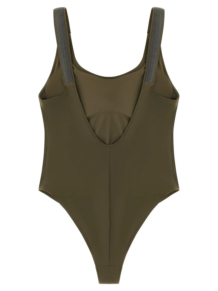 Brunello Cucinelli Bicolor Polyamide One-Piece Swimsuit