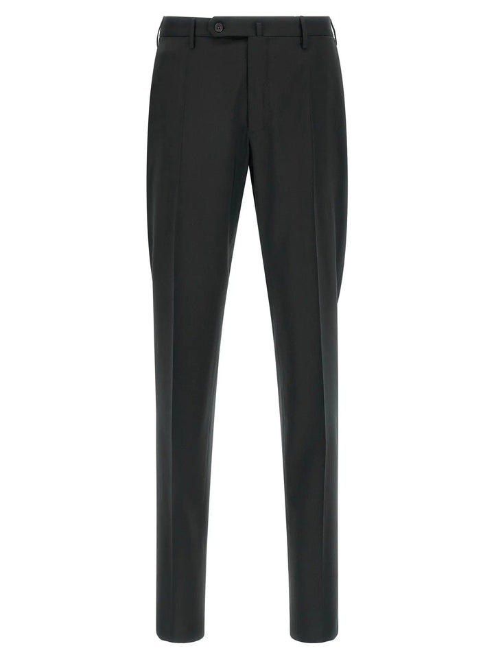 Incotex Black Virgin Wool Dress Pants