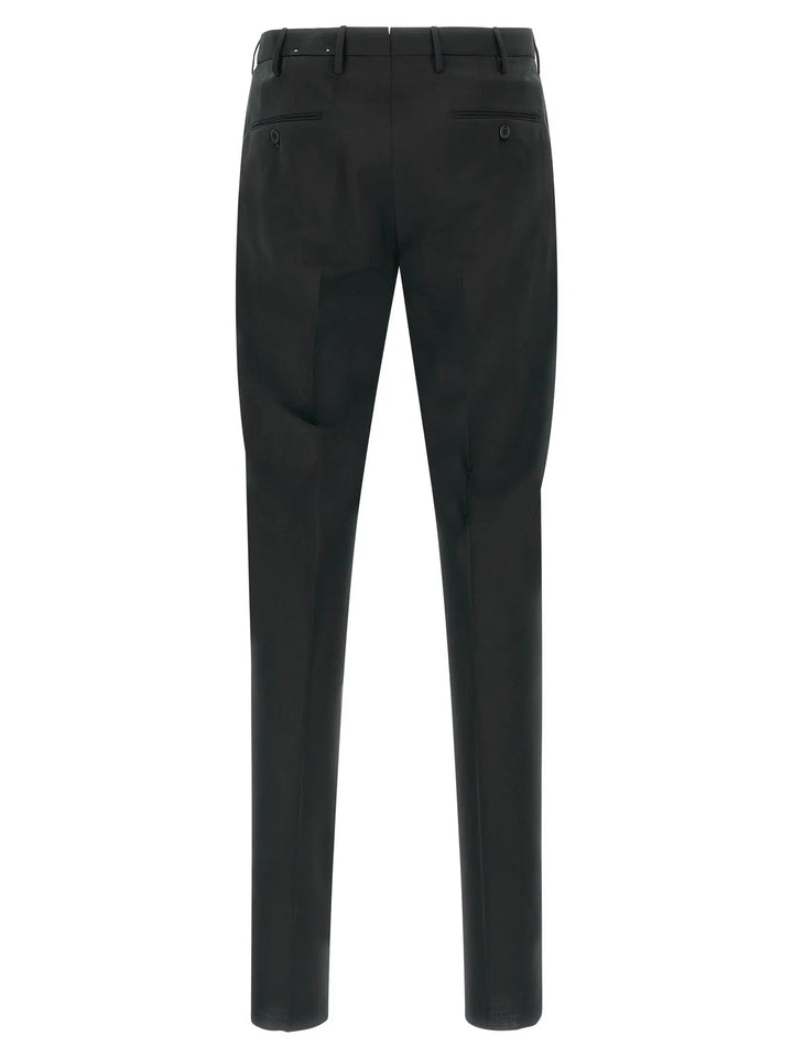 Incotex Black Virgin Wool Dress Pants