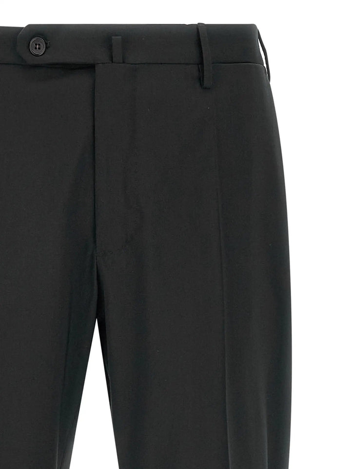 Incotex Black Virgin Wool Dress Pants