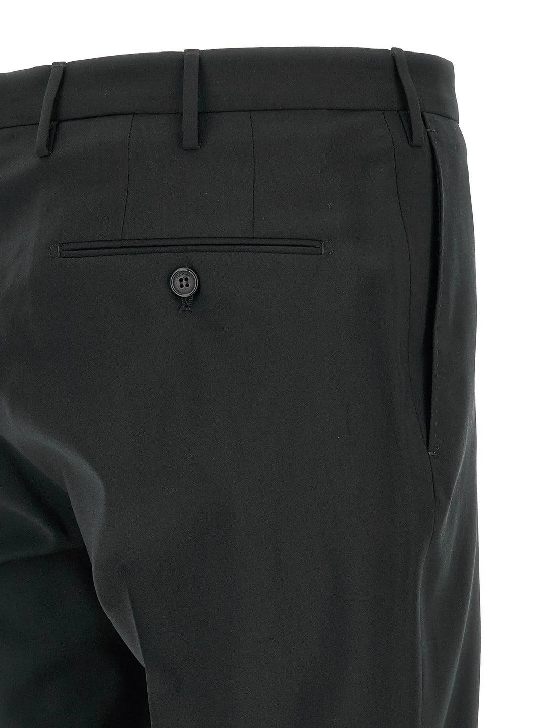 Incotex Black Virgin Wool Dress Pants