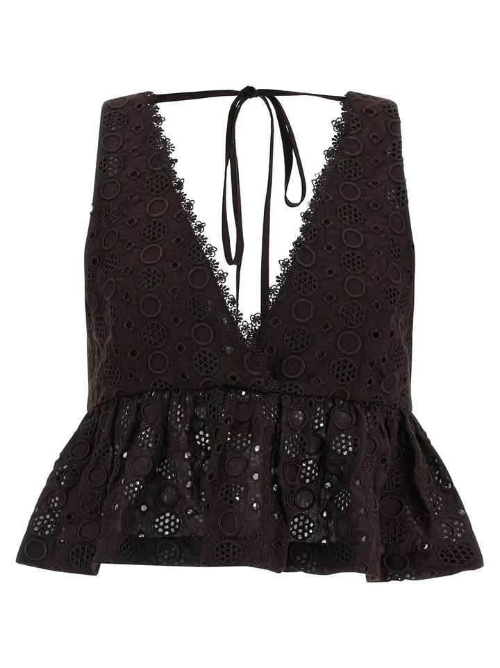 PINKO Brown Cotton Blouse