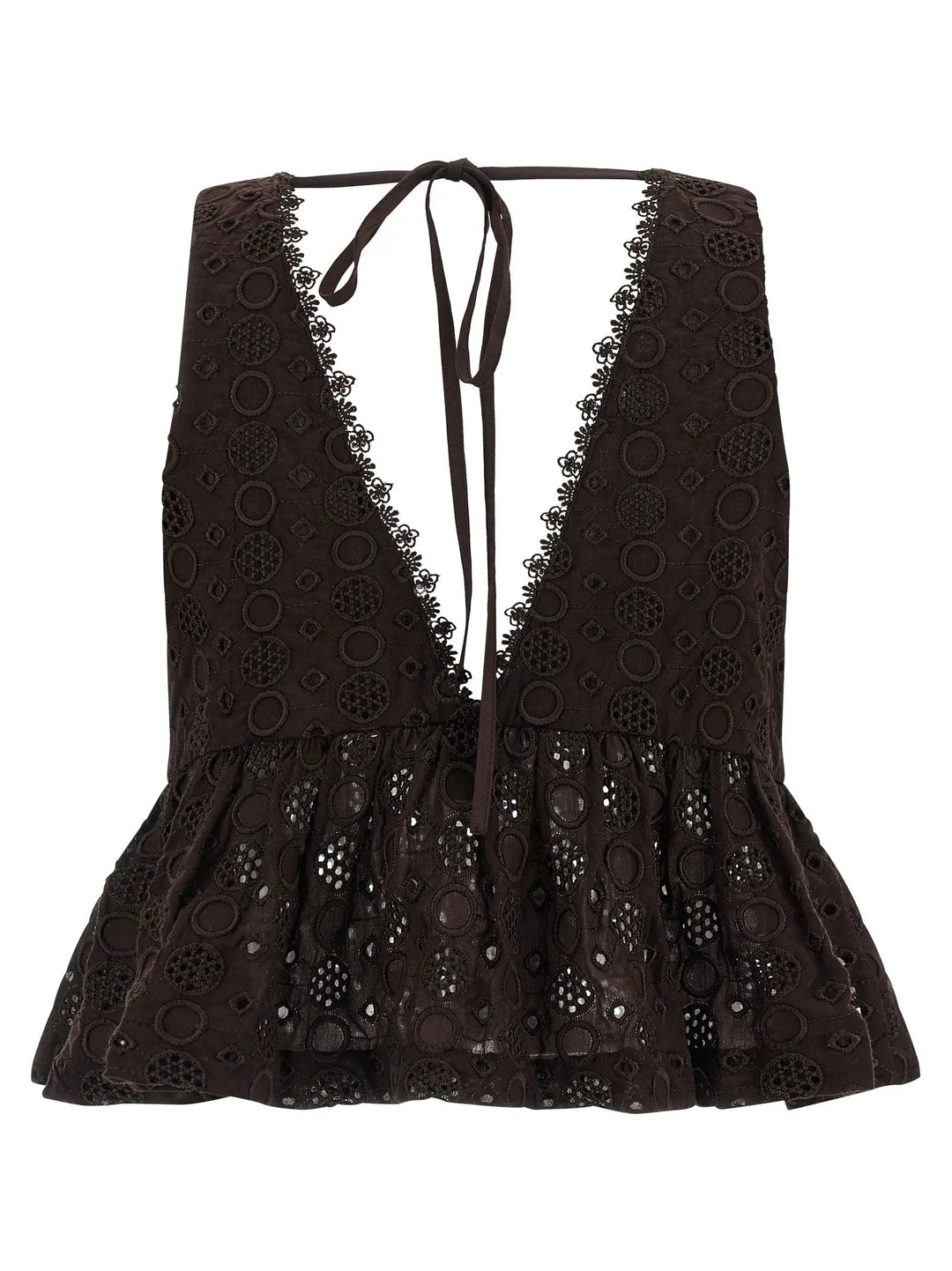 PINKO Brown Cotton Blouse