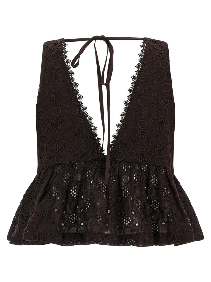 PINKO Brown Cotton Blouse