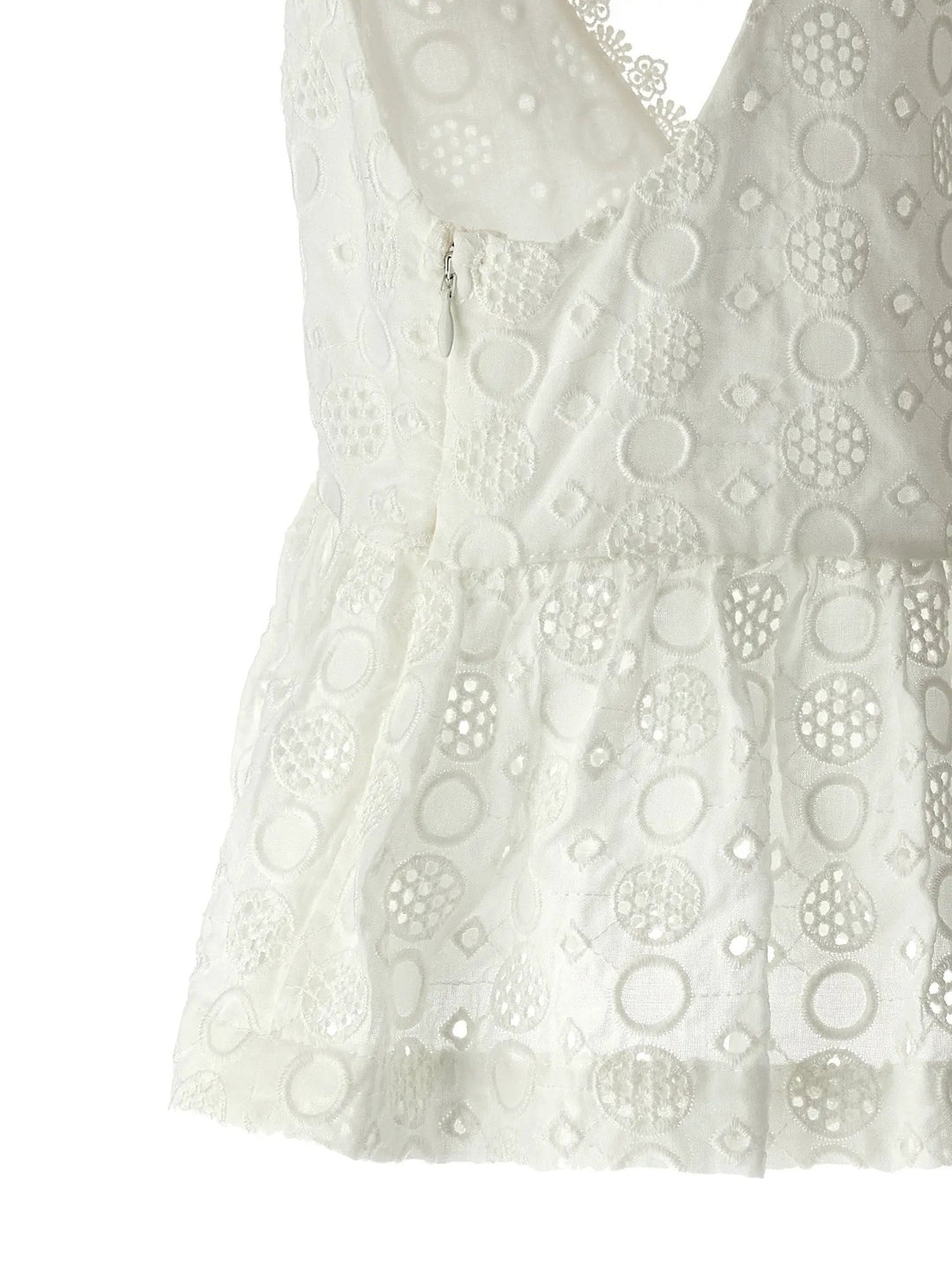 PINKO White Cotton Sleeveles T-Shirt
