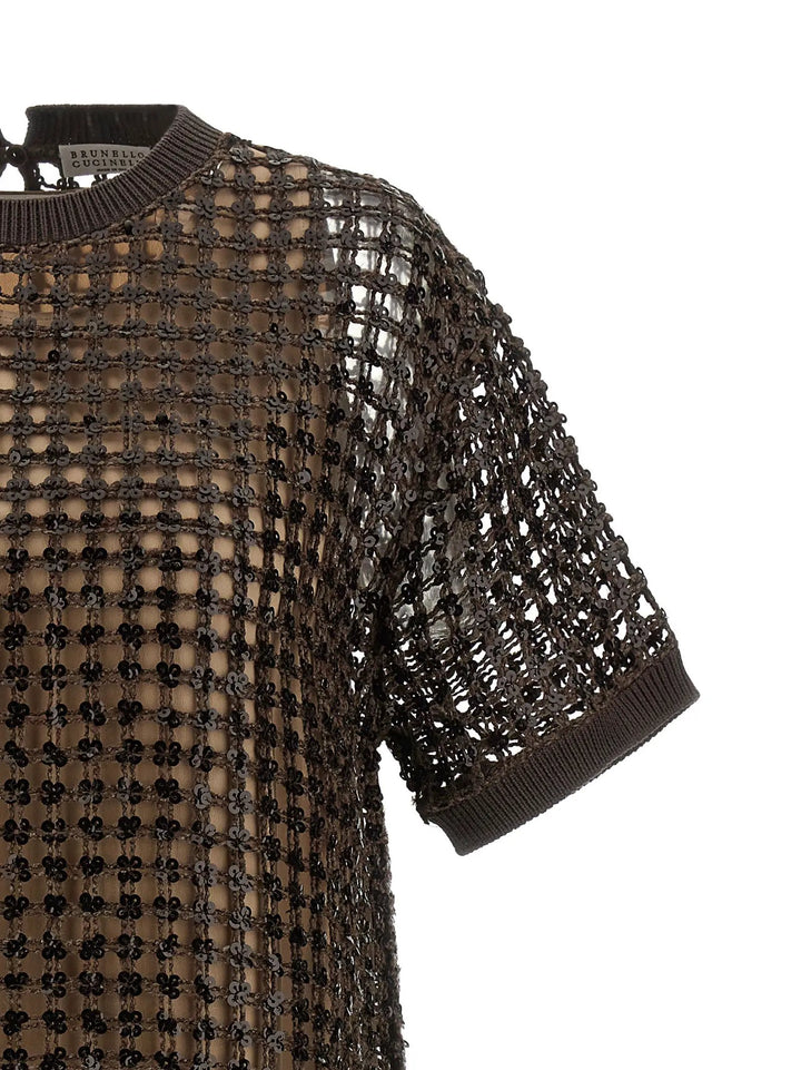Brunello Cucinelli Brown Silk Short Dress
