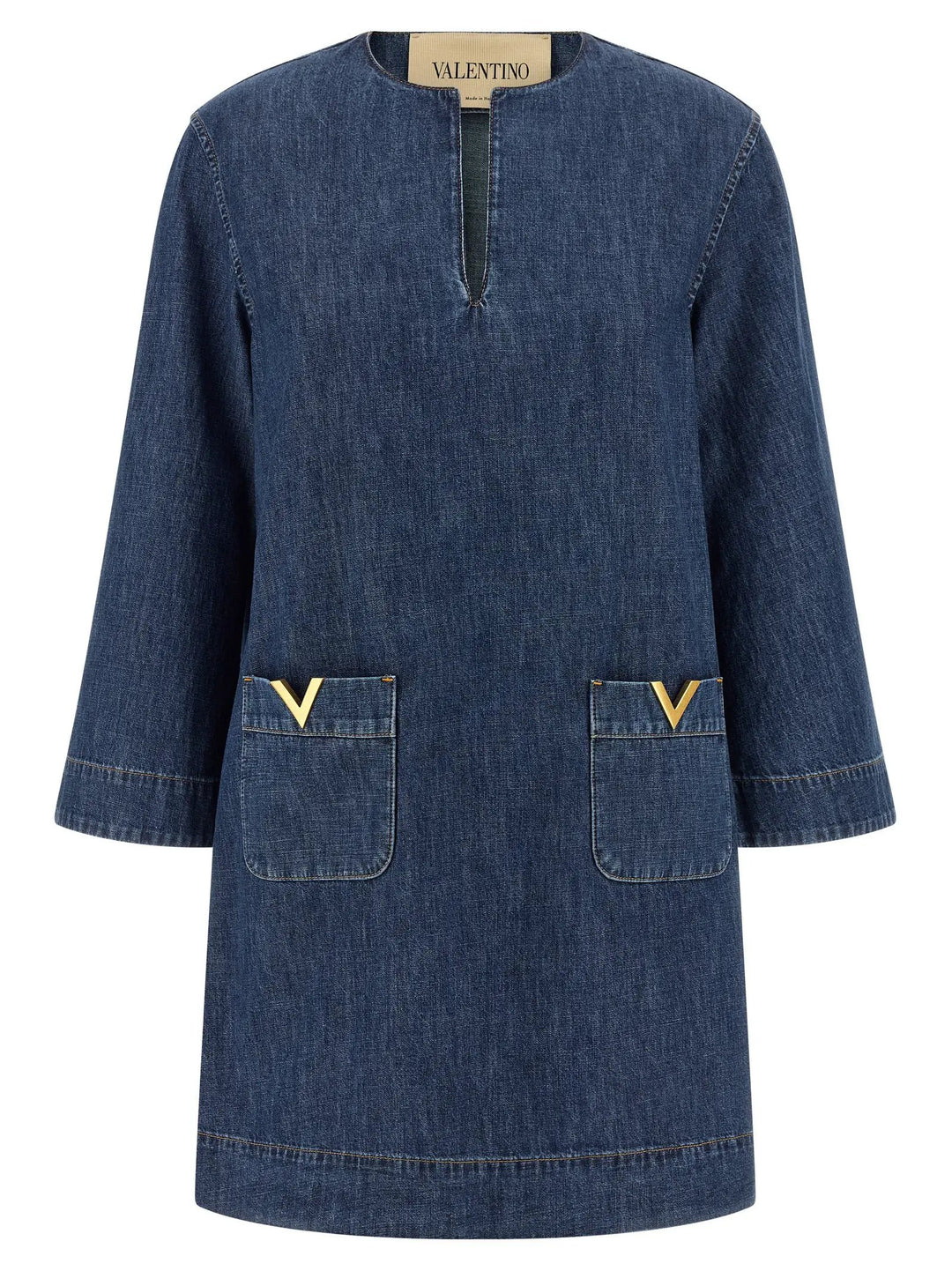 Valentino Garavani Blue Cotton Short Dress