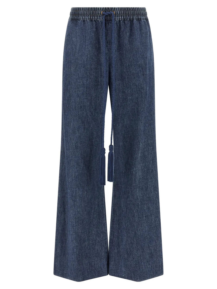 Valentino Garavani Blue Cotton Flared Jeans