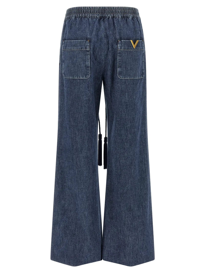 Valentino Garavani Blue Cotton Flared Jeans