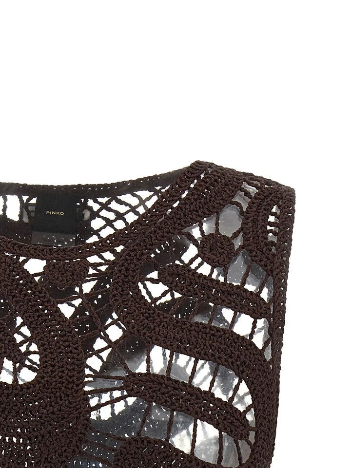 PINKO Brown Viscose Blouse