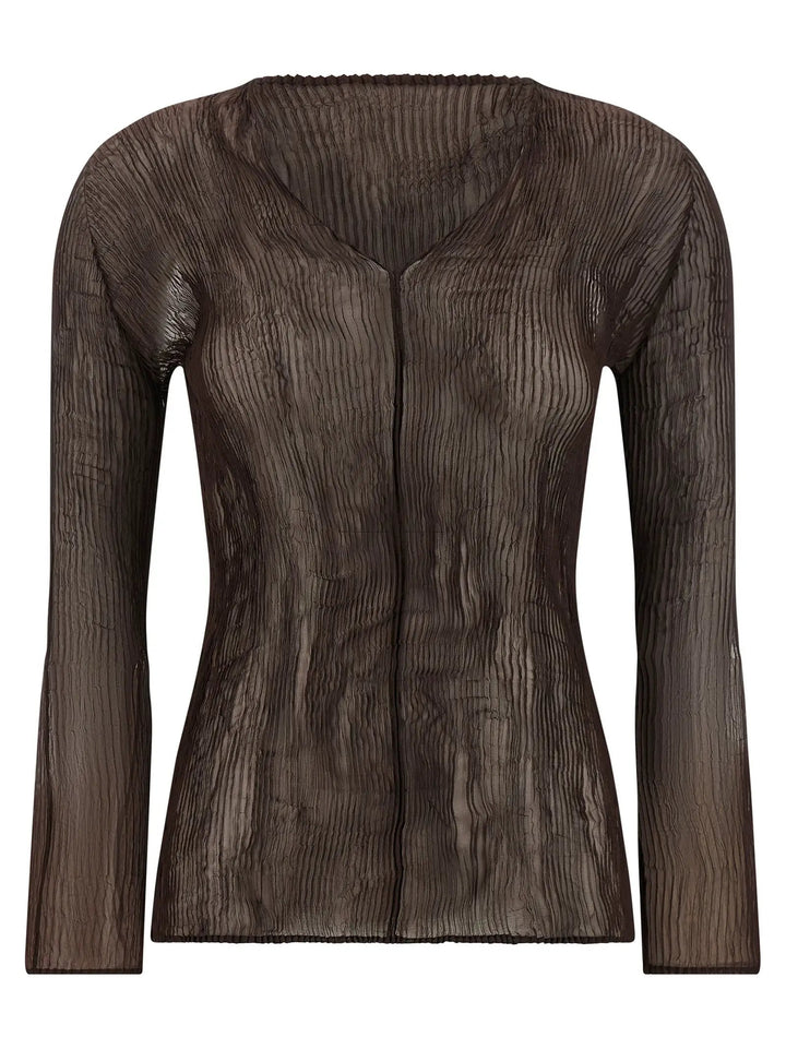Issey Miyake Brown Polyester Blouse